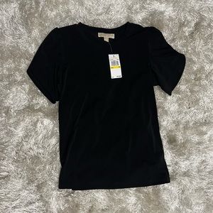 NWT Michael Kors shirt. Black, short tulip sleeve